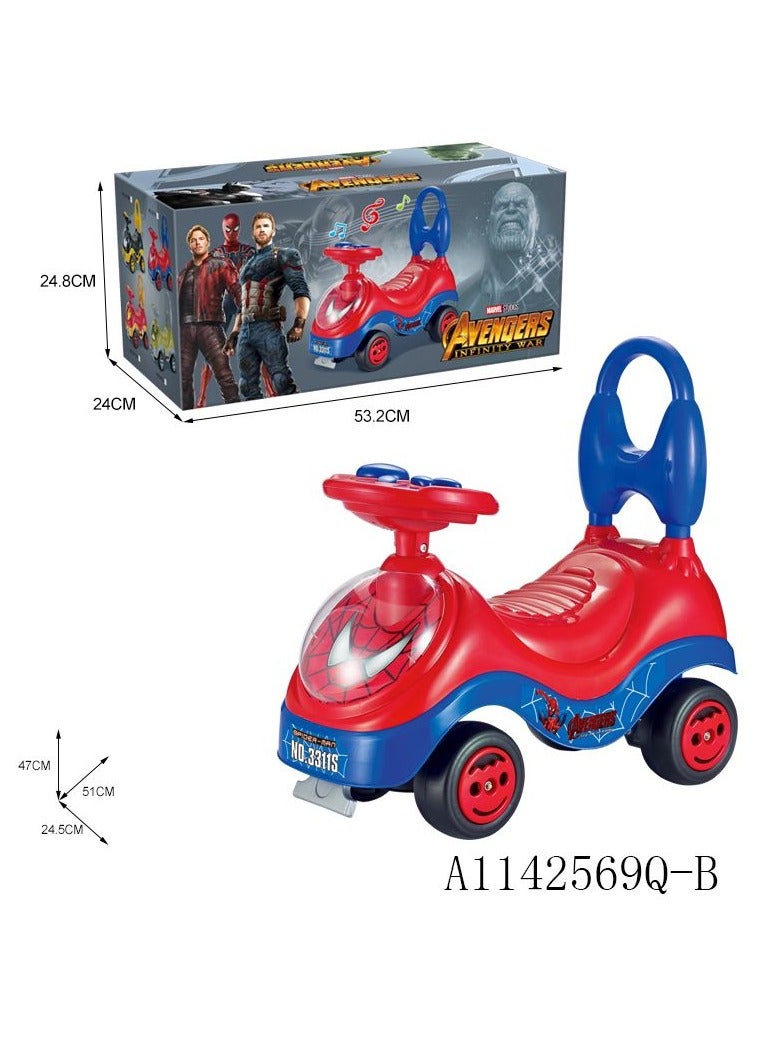 Spider-Man Ride-On Car for Kids – Push Swing Car with Music, Lights & Steering | Baby Ride-On Bike for Boys & Girls | No Battery or Charging Needed | Indoor & Outdoor Toy - Image 4