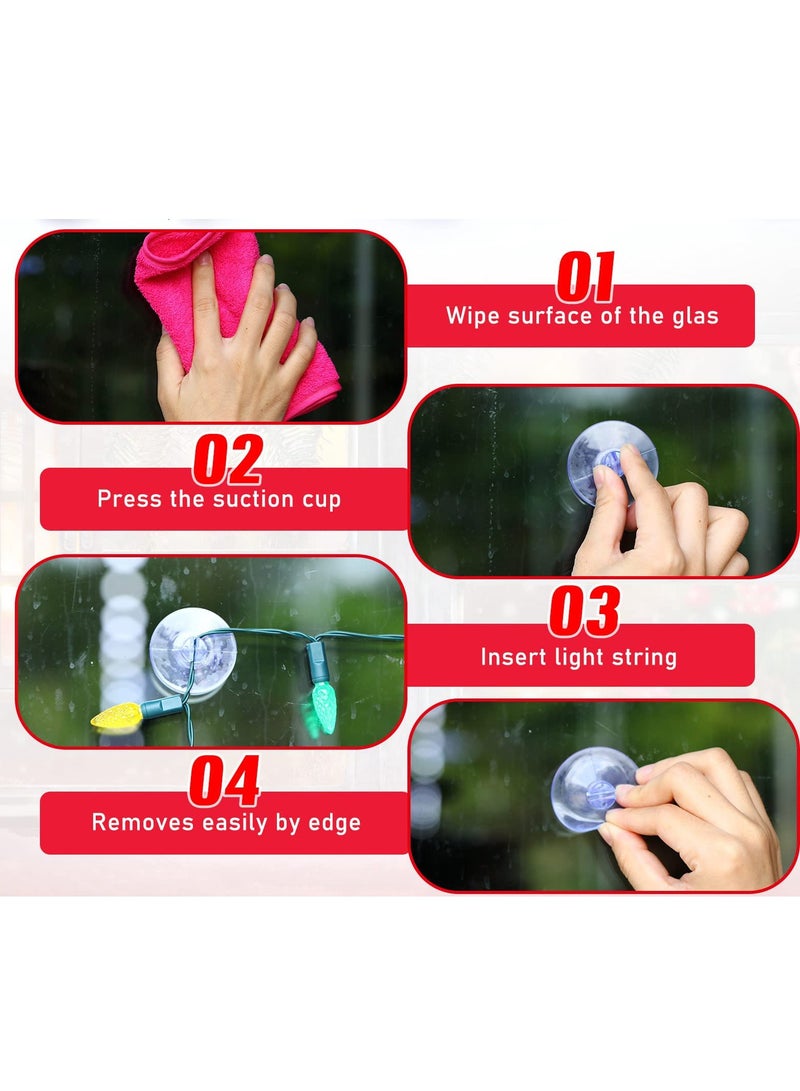 Barakah Light Suction Cup Shower Caddy Large Heavy Strength Duty Clear Plastic Transparent Light String Mini Suction Cup Hooks Holder for Kitchen Bathroom Shower Caddy Connectors (50 Pieces) - Image 3