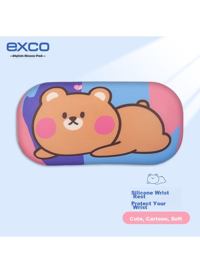 Exco Cute Anime Camouflage Bear Mouse Pad Wrist Rest, Mouse Hand Support, Wrist Support, Silicone Computer Office Hand Pad, Small Mouse Pad, Wrist Rest, Keyboard Hand Support Pillow 9490 - Image 1