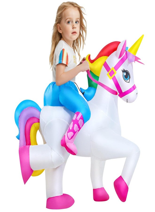 KOOY Inflatable Unicorn Costume Kid Blow up Unicorn Costume Kid Funny Halloween Inflatable Costumes For Kids - Image 4