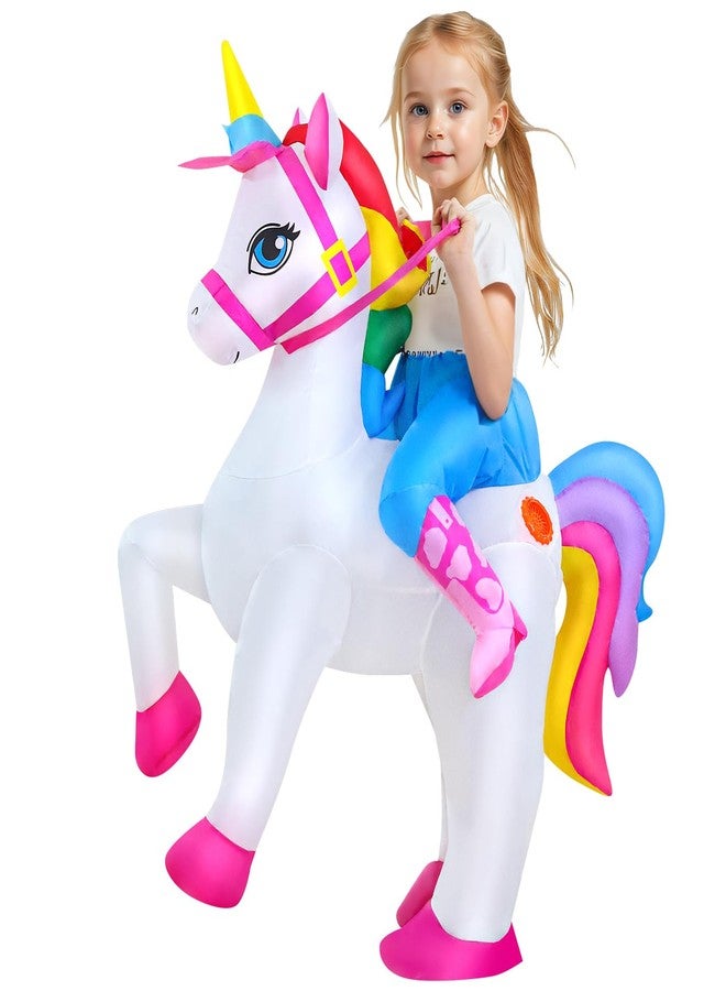 KOOY Inflatable Unicorn Costume Kid Blow up Unicorn Costume Kid Funny Halloween Inflatable Costumes For Kids - Image 2