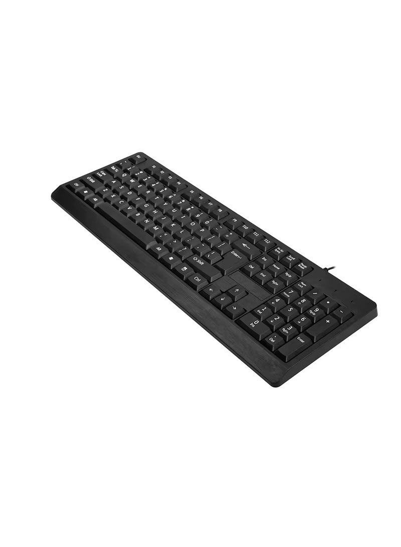 Haing لوحة مفاتيح وسائط متعددة سلكية USB بتصميم إنجليزي وعربي - بحجم كامل مع لوحة مفاتيح رقمية - Image 2