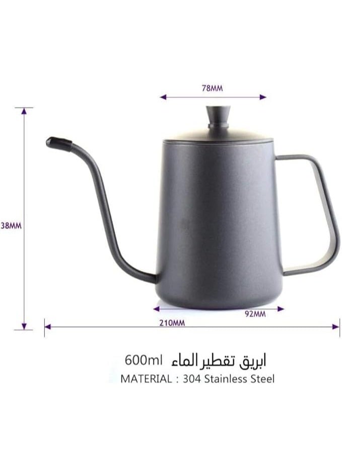 SUKILO 13 Pcs Portable Coffee Maker Set with Manual Grinder, Stainless Steel Kettle 600ml, Glass Dripper, Electric Coffee Scale, Glass Server, Filter Papers, and Carrying Bag for Travel & Home - Image 2
