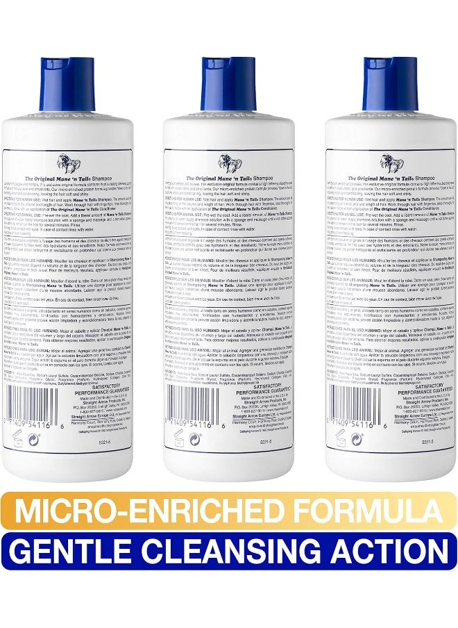 Mane 'n Tail Original Formula For Thicker Fuller Hair 16 Oz (3 Pack Shampoo), White  - Image 4
