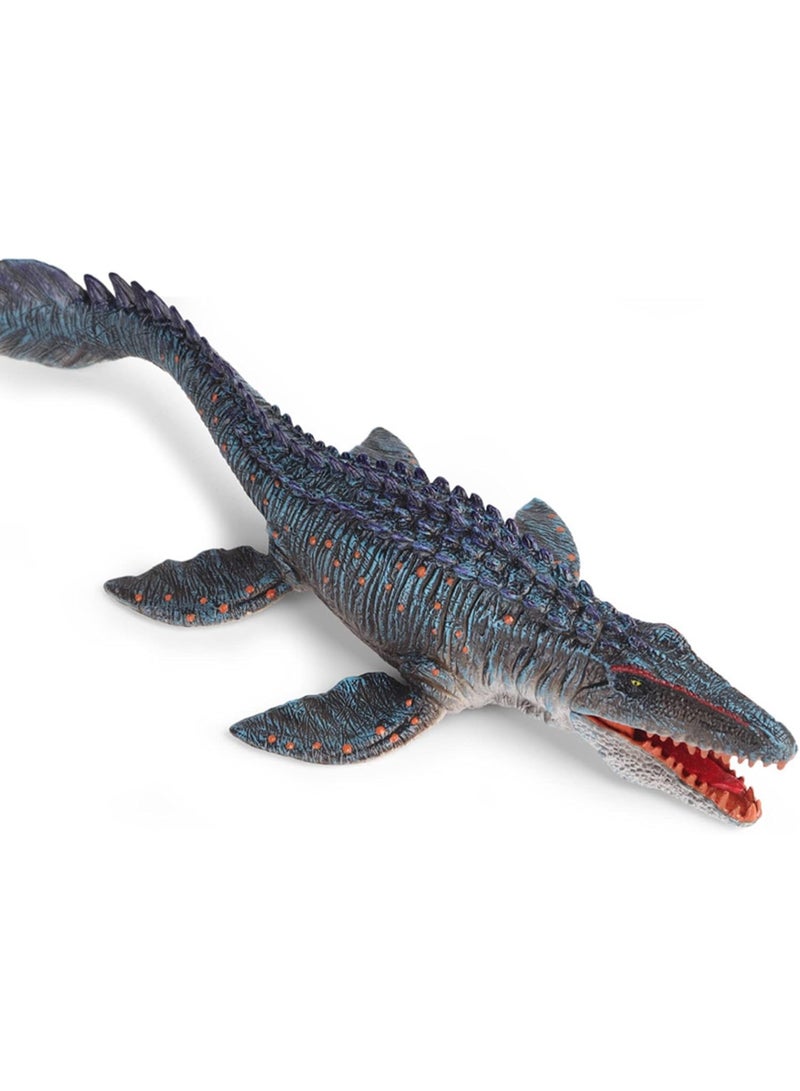 HALAMODO Mosasaurus Animal Model With Movable Jaw - Realistic Marine Creature Statue, Realistic Deep Sea Monster Toy, Children'S Bath Pool Water Toy, Birthday Party Gift, Dinosaur Era Ocean Collection Decor, Early Science Educational and Collectible Dinosaur Toys , Blue , 34*12.5*5.5 Cm - Image 3