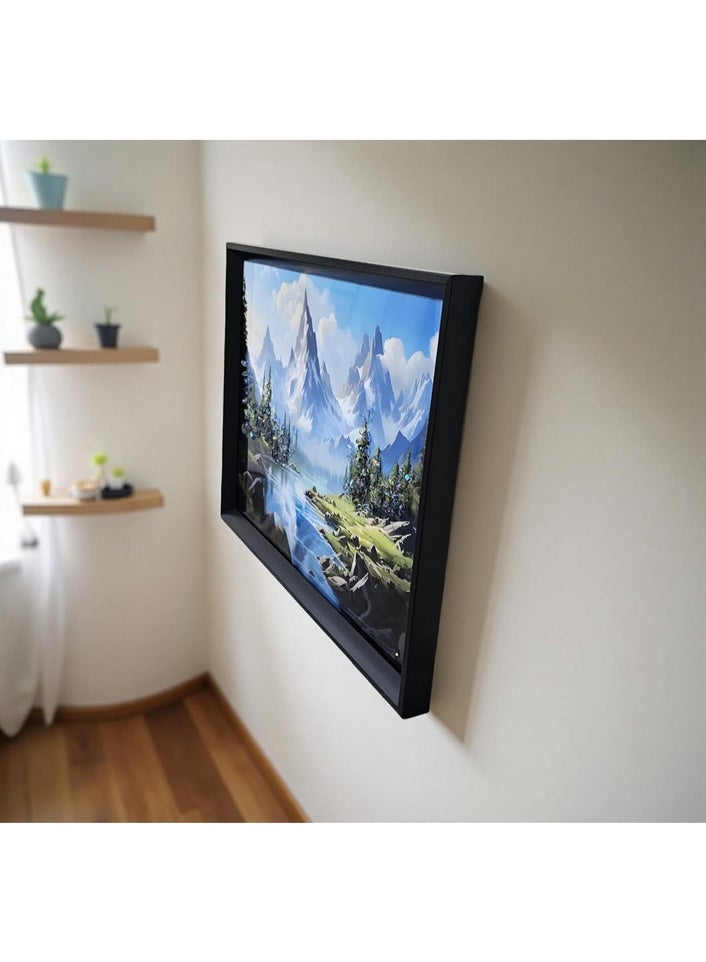 Crystal-inlaid landscape wall art, 24x33cm - Image 1