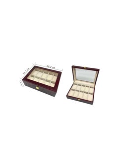 Generic Wooden Watch Box -Watch Display Case Holder Storage Organizer Jewelry Display- 10 Slots-Dark Brown Color  - Image 2