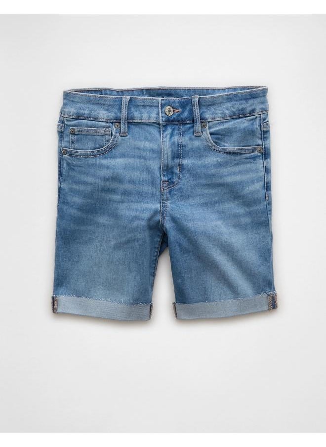 American Eagle - AE Next Level High-Waisted Skinny Bermuda Denim Short - Image 1