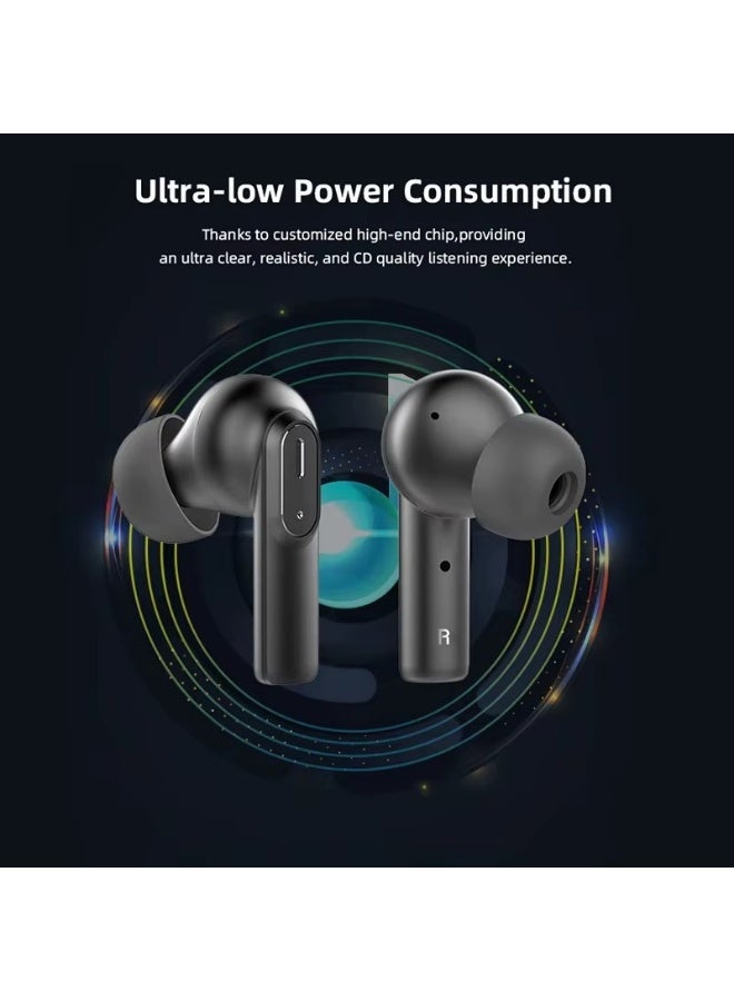 Imiki MT2 Wireless Earphones – Bluetooth 5.3 In-Ear Sports Headset with Dual-Mic ENC Noise Reduction, 300mAh Charging Case, IPX4 Waterproof Earbuds – Black  - Image 5