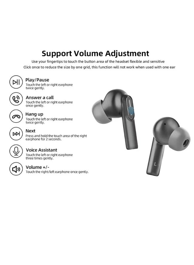 Imiki MT2 Wireless Earphones – Bluetooth 5.3 In-Ear Sports Headset with Dual-Mic ENC Noise Reduction, 300mAh Charging Case, IPX4 Waterproof Earbuds – Black  - Image 2