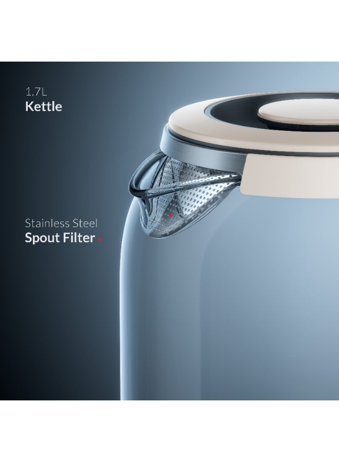Feller Germany EK730 Electric Kettle, 1.7L German Schott Glass, 2200W Fast Boil, Strix Control, BPA Free (Cream) - Image 4
