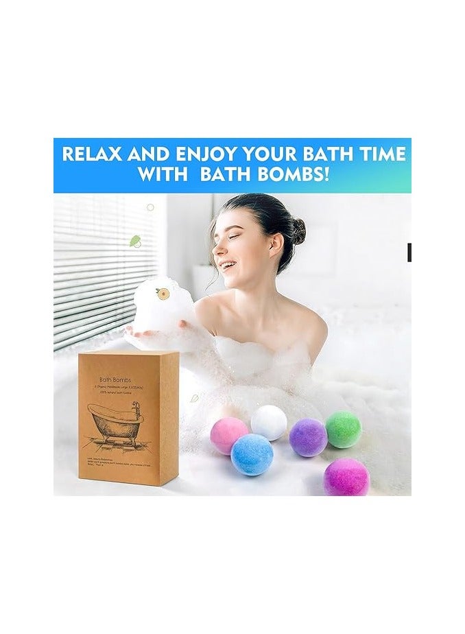 Bath Bombs Gift 6 Pack, Bath Bombs Large Organic  Natural Essential Oil Handmade Bath Bombs Gift Set Moisturize Dry Skin Bath Bombs - Image 2