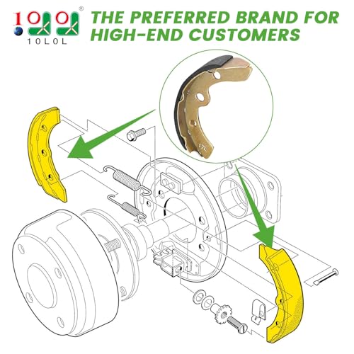10L0L Golf Cart Brake Shoes for Club Car DS & Carryall 1981-1994 OEM 101146302 101880701, EZGO XI-Serial 1983-1986, Yamaha G1 1978-1980, H/D & Columbia Par Car - Image 2