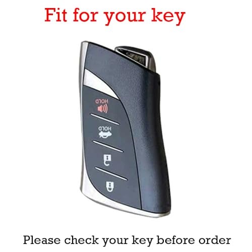 KUNIO Leather Metal Car Key Fob Cover Case Fit for Lexus ES LS LC RX NX LX TX GX Series RX350 ES350 ES300h 2025 LC500h GX460 2024 Key Holder Key Fob Shell Accessories 4 Button Red-Short Keychain - Image 2
