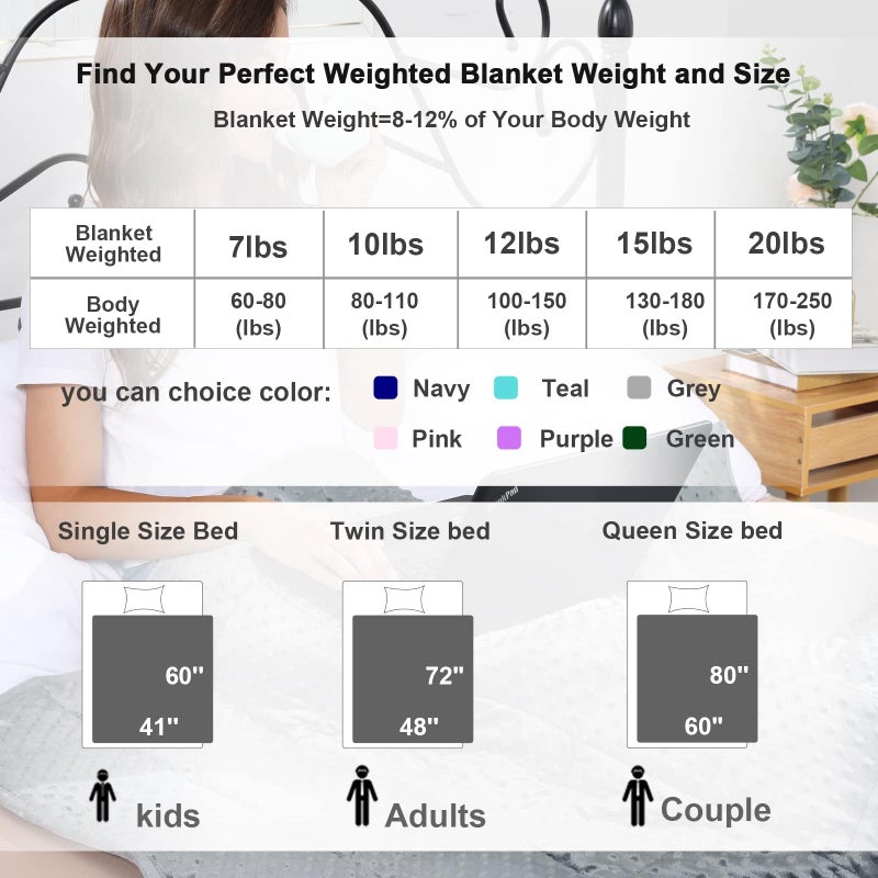 Alomidds Weighted Blanket (60"x80",15lbs Queen Size - Pink), Weighted Blankets for Adults, Cooling Breathable Soft and Comfort Minky, Heavy Blanket Microfiber Material with Glass Beads - Image 5