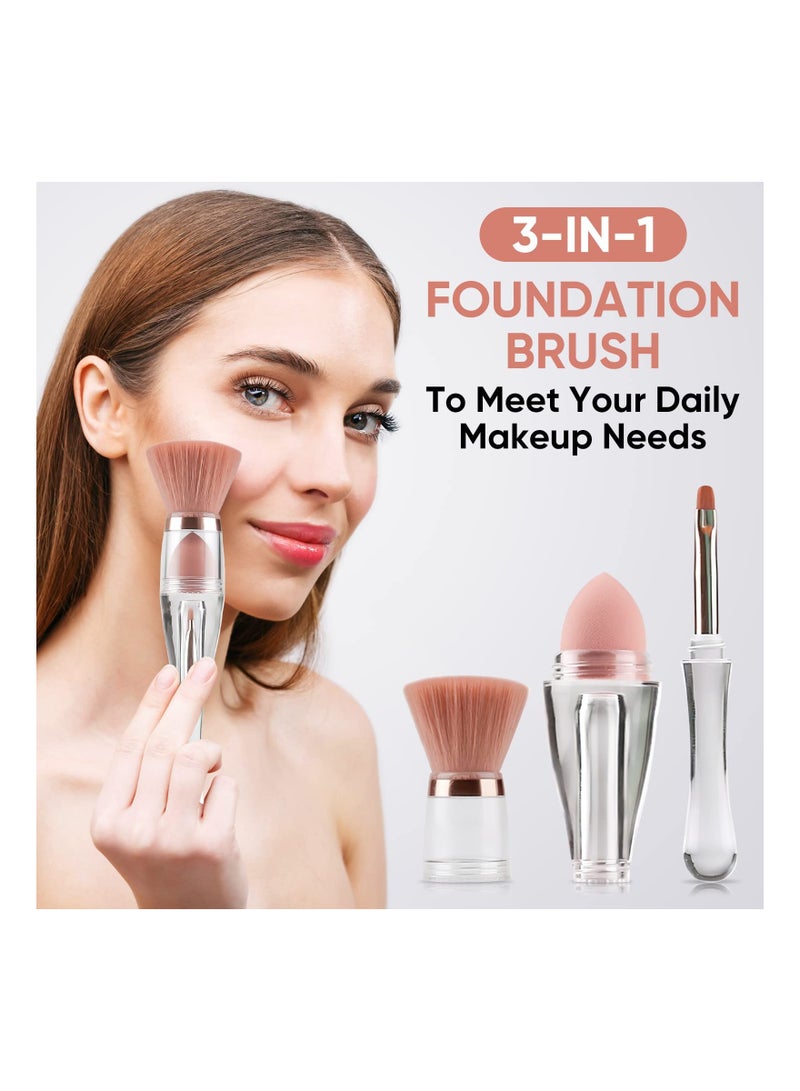 Excefore طقم فرش مكياج مؤسسي احترافي 3 في 1، تصميم محمول مجموعة سفر - Image 2