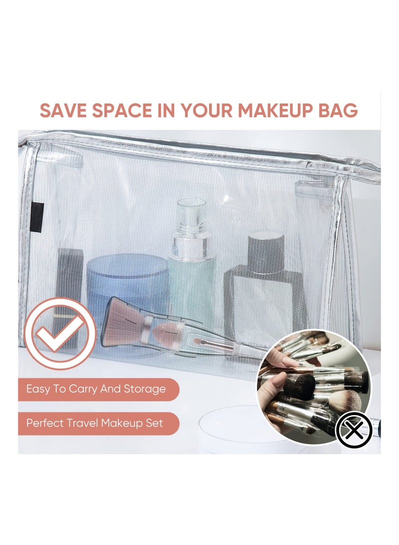 Excefore طقم فرش مكياج مؤسسي احترافي 3 في 1، تصميم محمول مجموعة سفر - Image 5