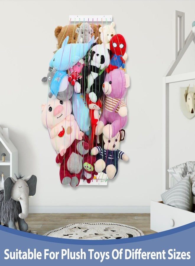 PHOENANCEE Stuffed Animal Storage Organizers,Plush Toy Holder,Hanging Plushie Toys Zoo Hammock Net for Kids Room Playroom Bedroom With Adjustable Length,Nursery Furniture,Large,Upgraded(White) - Image 2