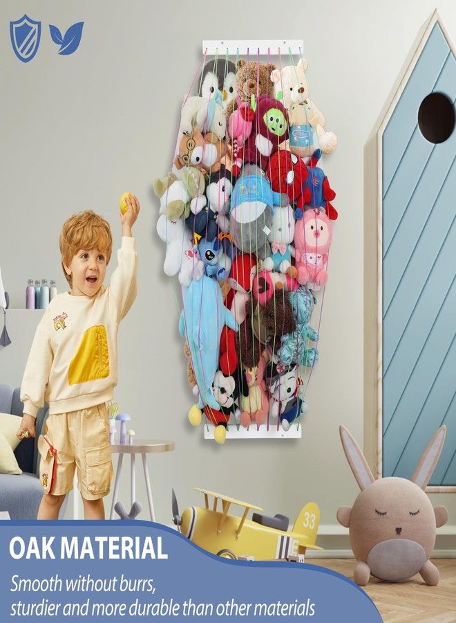 PHOENANCEE Stuffed Animal Storage Organizers,Plush Toy Holder,Hanging Plushie Toys Zoo Hammock Net for Kids Room Playroom Bedroom With Adjustable Length,Nursery Furniture,Large,Upgraded(White) - Image 3