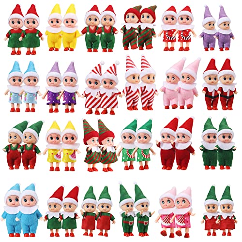 Leitee Tiny Elf Toy Mini Elf Plush Miniature Decoration Gift for Christmas New Year Stuffed Stocking 24 Pcs - Image 1