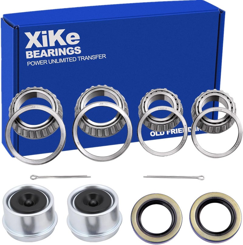 XiKe 2 Set Trailer Axle Hub Bearings Wheel Kit for Spindle 1-3/8'' to 1-1/16'' Inch - Image 1