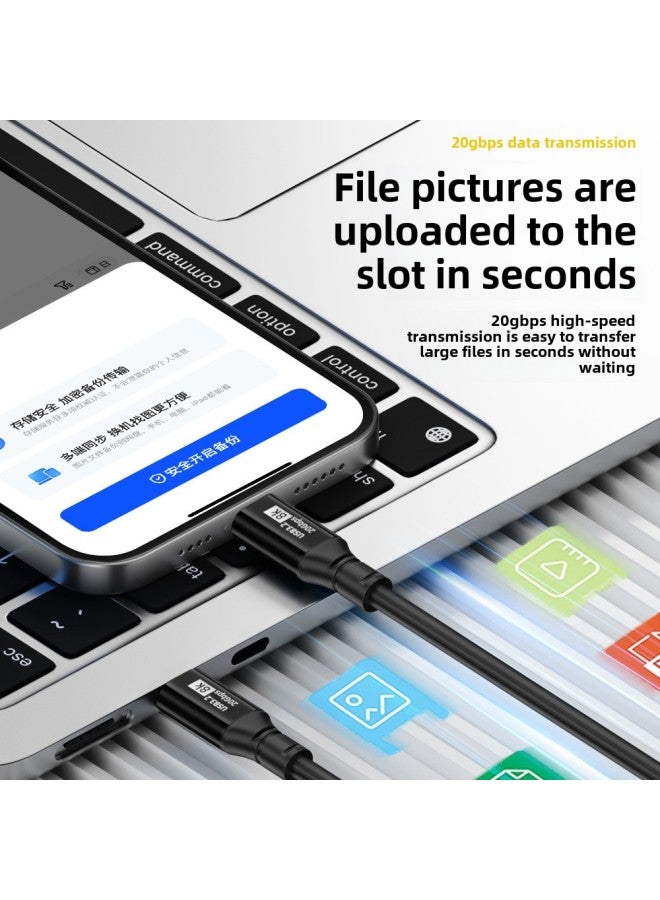 USB3.2 Full Function Dual Typec Data Cable OTG Video Output For Huawei Apple 15 Mobile Phone Pd100W-Color:3.2-8K Line Male-to-male PVC 1.5 Meters - Image 4