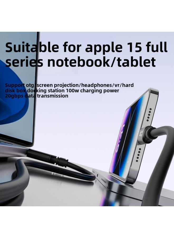 USB3.2 Full Function Dual Typec Data Cable OTG Video Output For Huawei Apple 15 Mobile Phone Pd100W-Color:3.2-8K Line Male-to-male PVC 1.5 Meters - Image 5