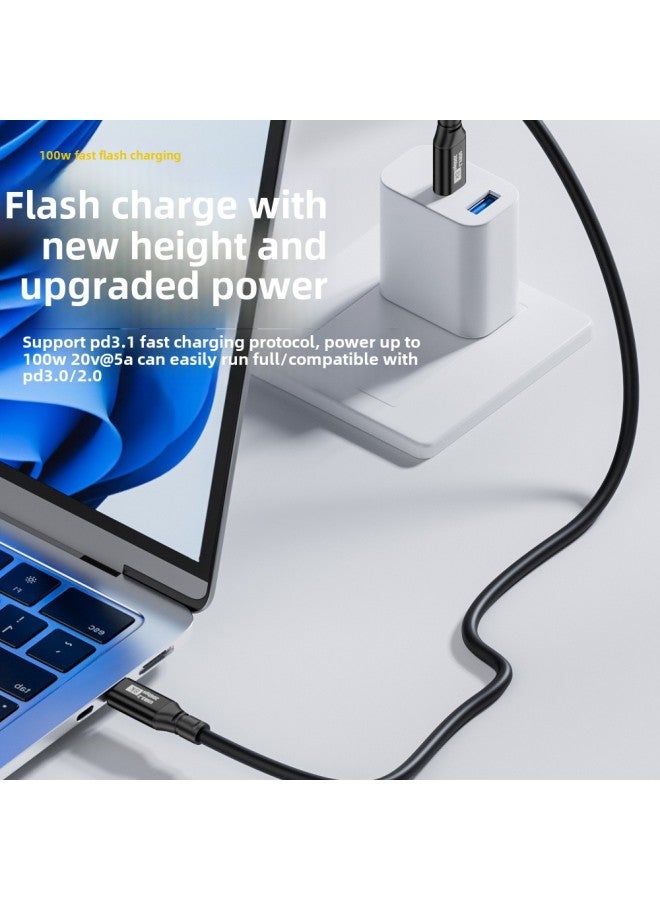 USB3.2 Full Function Dual Typec Data Cable OTG Video Output For Huawei Apple 15 Mobile Phone Pd100W-Color:3.2-8K Line Male-to-male PVC 1.5 Meters - Image 3