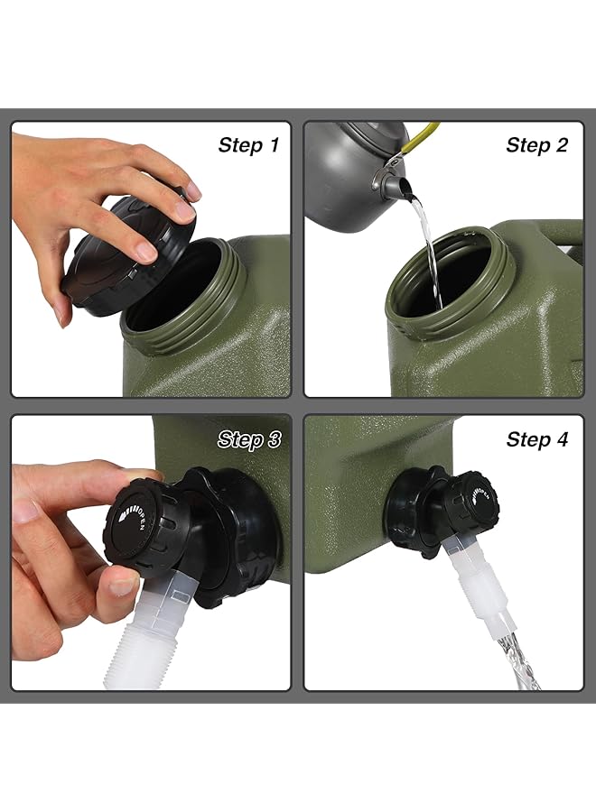 NALACAL Camping Water Jug 12L Water Container With Spigot Bpa Free Water Jug No Leakage Portable Water Storage Carrier Tank Multifunction Emergency Water Tank For Camping Outdoor Hiking Travel (Green) - Image 5