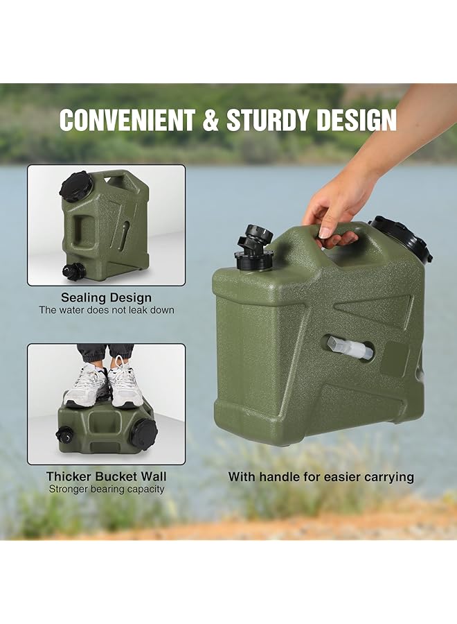 NALACAL Camping Water Jug 12L Water Container With Spigot Bpa Free Water Jug No Leakage Portable Water Storage Carrier Tank Multifunction Emergency Water Tank For Camping Outdoor Hiking Travel (Green) - Image 2