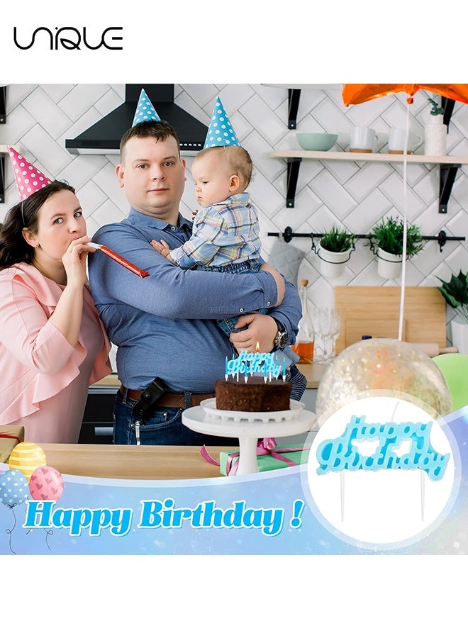 يونيك مجموعة شموع 11 قطعة - شمعة رفيعة قصيرة قطر 2.95 بوصة بشكل لولبي - شمعة عيد ميلاد لتزيين الكعك - مزين للكيك واحتفالات أعياد الميلاد - لتزيين الكيك واحتفالات الحفلات (أزرق) - Image 5