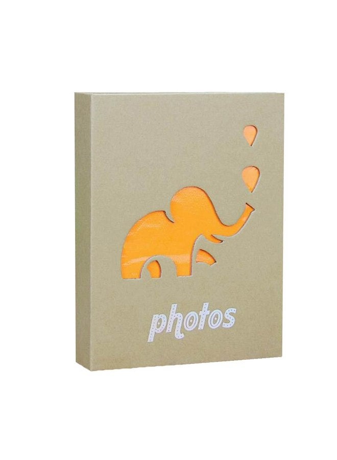 WEI LONG Photo Album Hold 100 Pockets,Kraft Paper Photo Album 5"x 7",Kid Photo Album Hold,Children's Pictures Album（Elephant) - Image 1