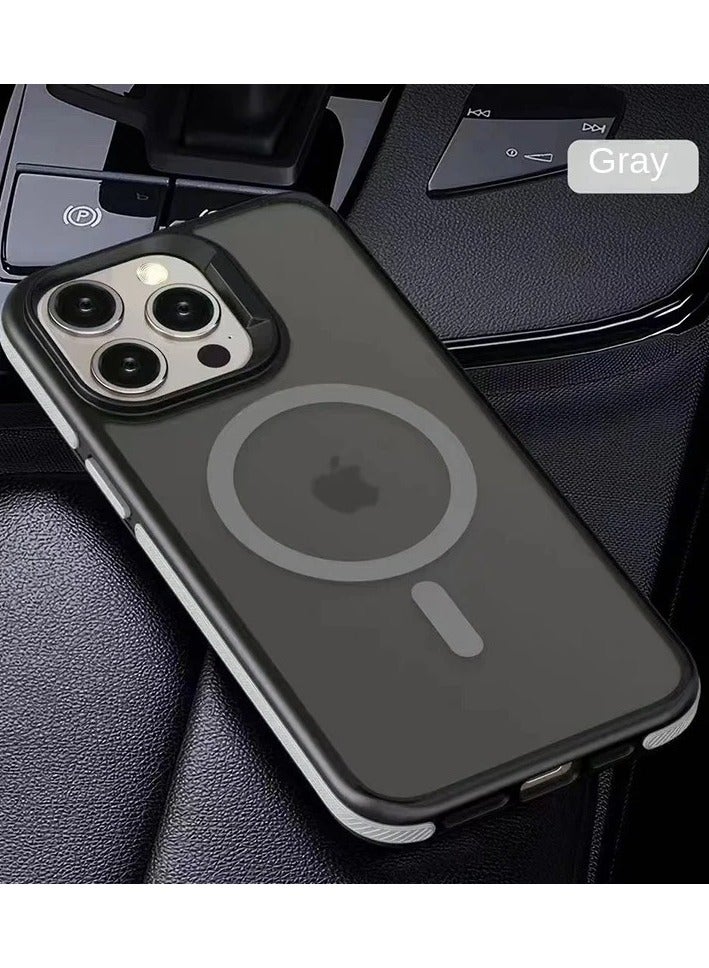 AROAQ Magnetic Luxury Matte Translucent Armor Shockproof Case For iPhone 16 15 14 13 12 11 Pro Max Plus Magsafe Wireless Charge Cover - Image 1
