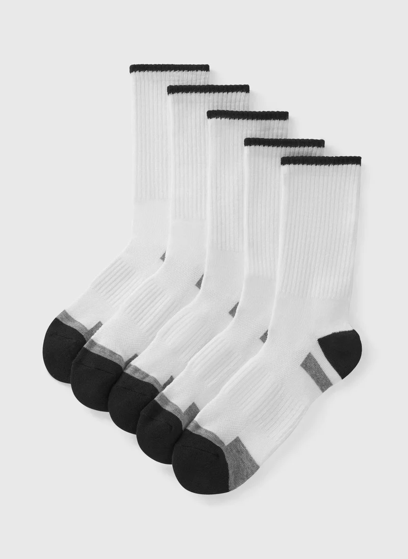 ماتلان 5 Pack White Athletic Sports Socks