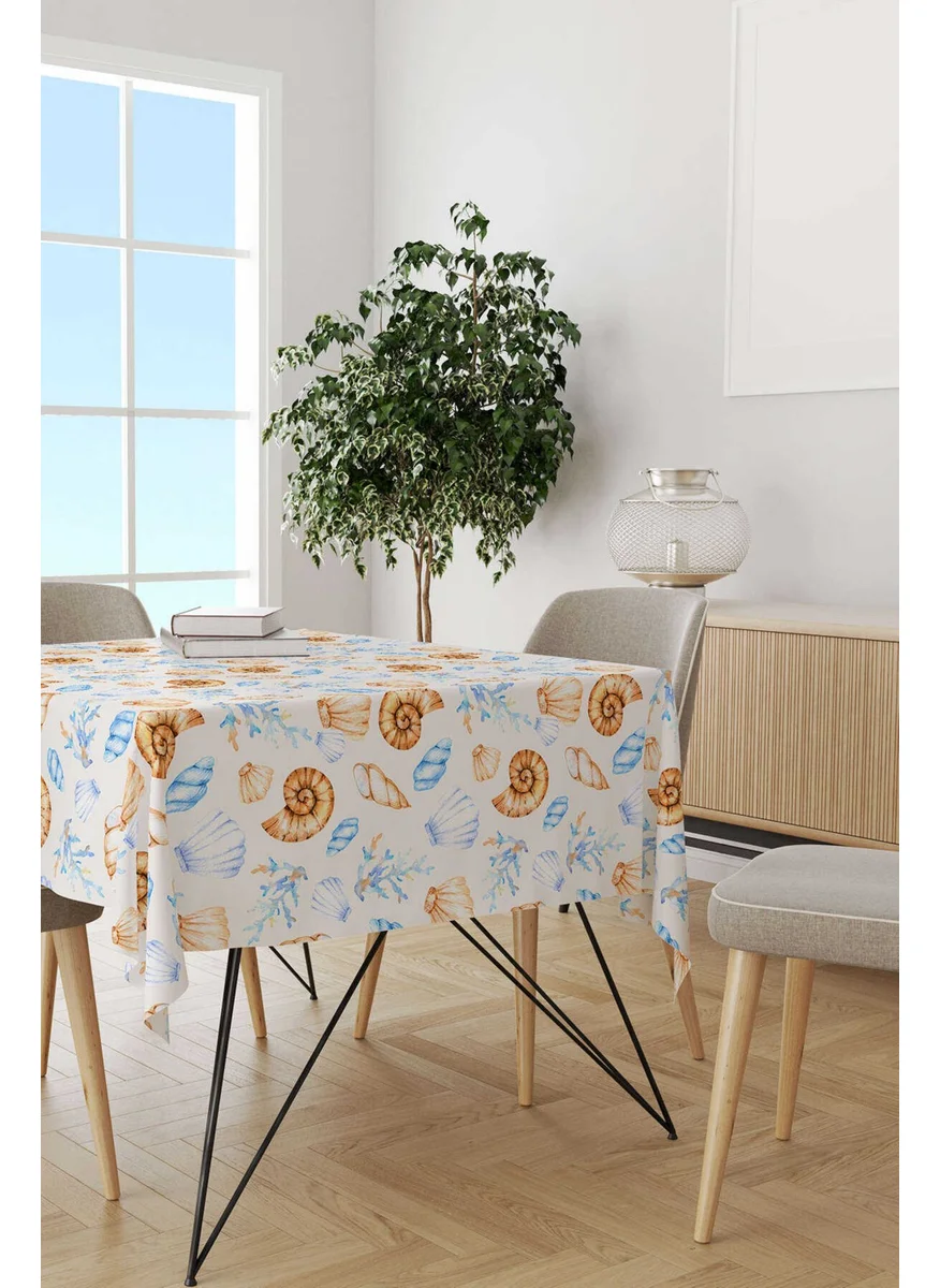 كانغو هوم Blue Orange Marine Patterned Digital Printed Tablecloth CGH1135-MS