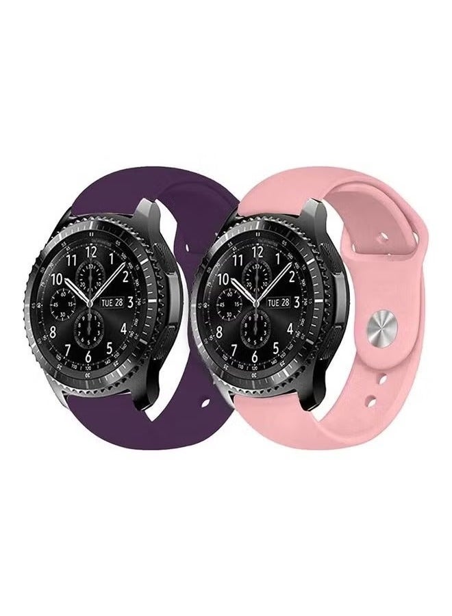 vesus 2 Pack For 22mm Silicon Watchband Compatible With Samsung Gear S3 Huawei GT/GT2/GT2 Pro Purple/Pink