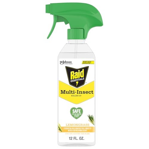 Raid Essentials Multi-Insect Killer Spray Bottle, Child and Pet Safe, for Indoor Use, Lemongrass Scent, 12 fl oz - Image 1