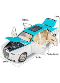 CHE ZHI 1:24 Rolls-Royce Phantom Model Car, Zinc Alloy Pull Back Toy Diecast Toy Cars with Sound and Light for Kids Boy Girl Gift(Blue)  - Image 4