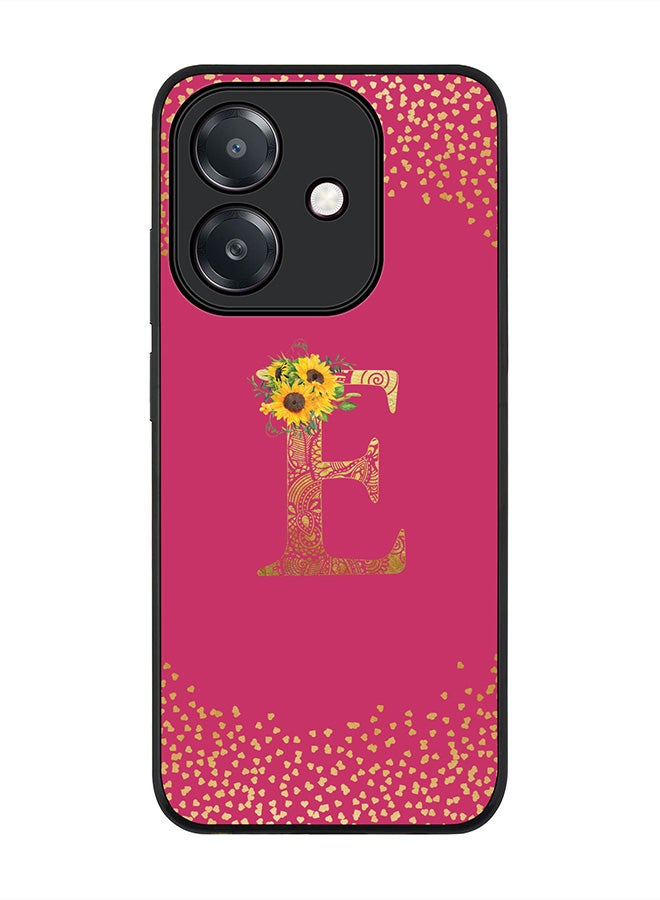 Stylizedd For Oppo A5i Case,Slim fit Camera Protection, Shockproof Thin Phone cover  - Custom Floral Monogram - E ( Deep Pink )