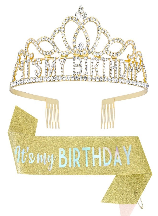 كافتي تيجان عيد ميلاد من كافيتي للنساء - طقم وشاح وتاج "عيد ميلادي" للنساء البالغات - زينة وهدايا للحفلات - Image 1