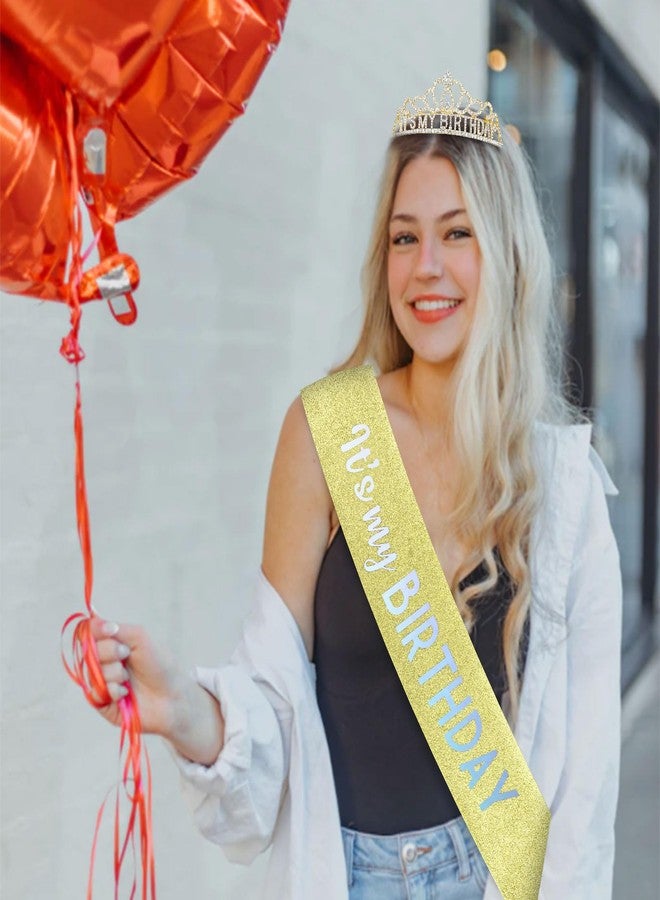 كافتي تيجان عيد ميلاد من كافيتي للنساء - طقم وشاح وتاج "عيد ميلادي" للنساء البالغات - زينة وهدايا للحفلات - Image 4