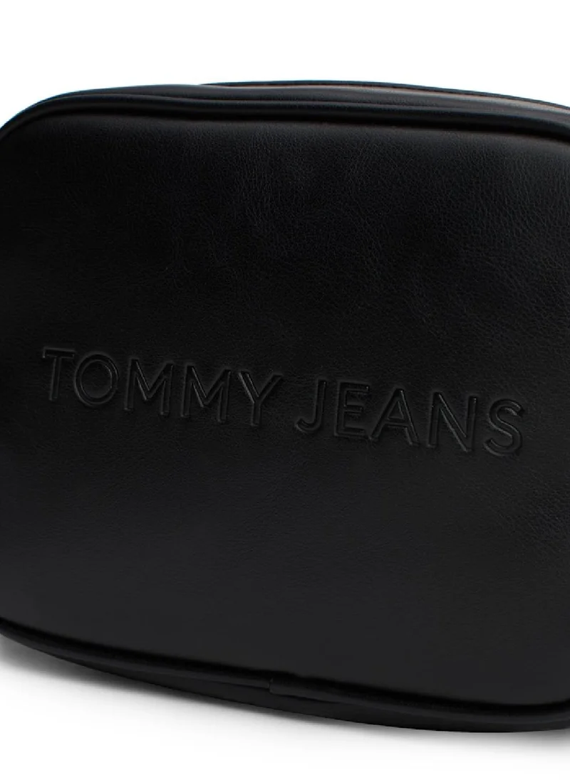 TOMMY JEANS Women's Essential Must Camera Crossover Bag - Faux Leather, Black