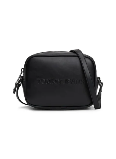 TOMMY JEANS Women's Essential Must Camera Crossover Bag - Faux Leather, Black