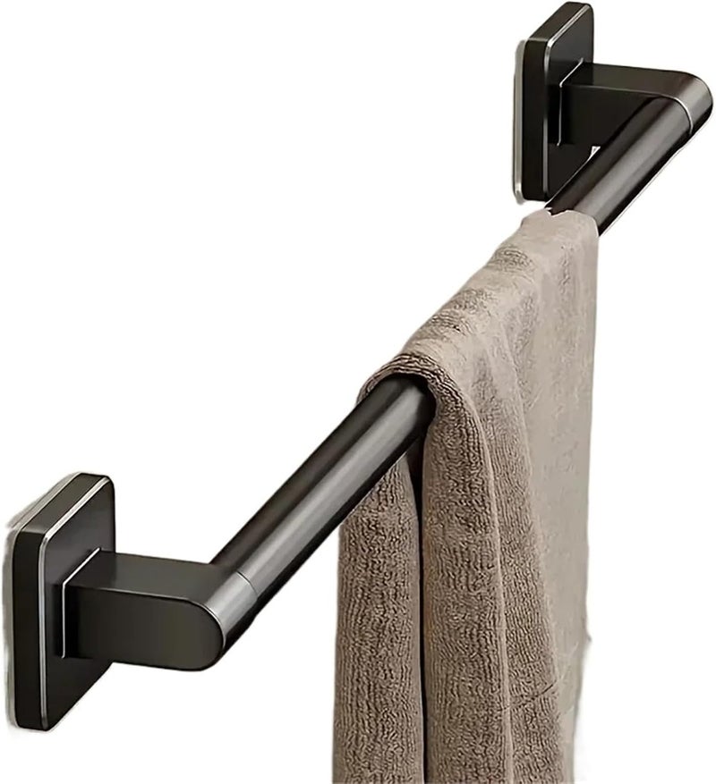 Wall Mounted Towel Rack Bathroom Storage Rack No Drilling Bathroom Horizontal Bar Towel Rack Kitchen Bathroom Accessories(2PCS-Black 30CM) - Image 3