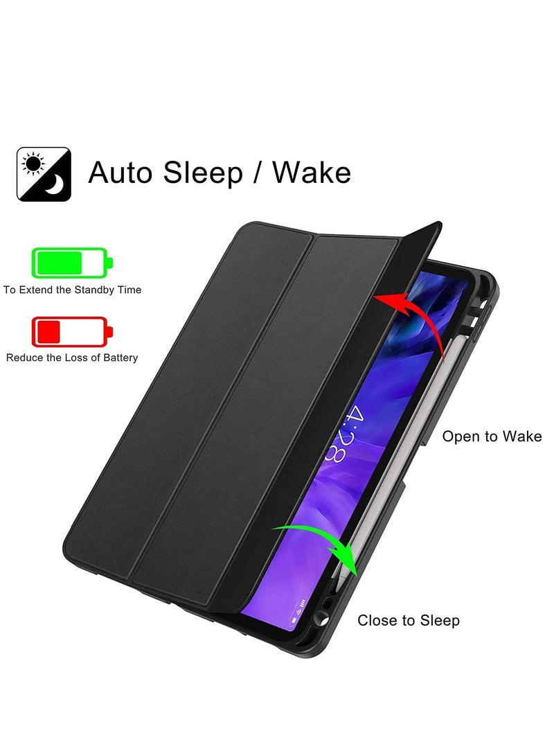DUSALA Flip Case for New iPad Pro 11-inch 2021 (3rd Gen) / 2020 (2nd Gen) /, Ultra Slim Smart Magnetic Back Cover for iPad Pro 11 2021/2020, Auto Wake/Sleep Black With Pen Holder - Image 3