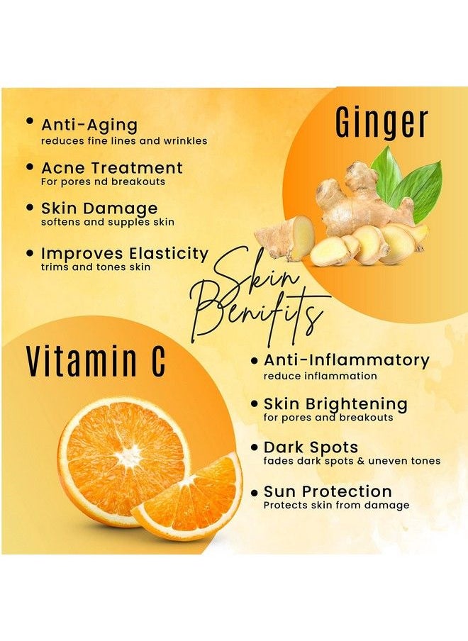 dermaxgen - Ginger Face Serum + Vitamin C + Turmeric Organic Acne Treatment Clear Skin Tone Hydrate Dull & Dry Skin Antiaging Facial Serum 1 Fl Oz - Image 1