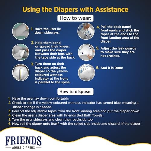 Friends Economy Adult Diaper M Size Tape | 10 Count (Medium) | Waist 28.35 – 51.18 inch | Unisex | Leakproof | Long Protection hours |Wetness Indicator | Odour Lock & Anti-Bacterial Absorbent Core - Image 4
