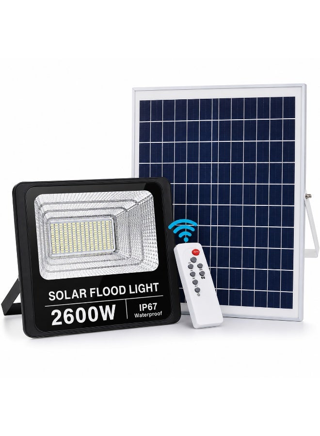 Dreamzon 2600W LED Solar Flood Light with Remote Control | IP67 Waterproof Outdoor Security Flood Light | High Brightness LED Light - Image 1