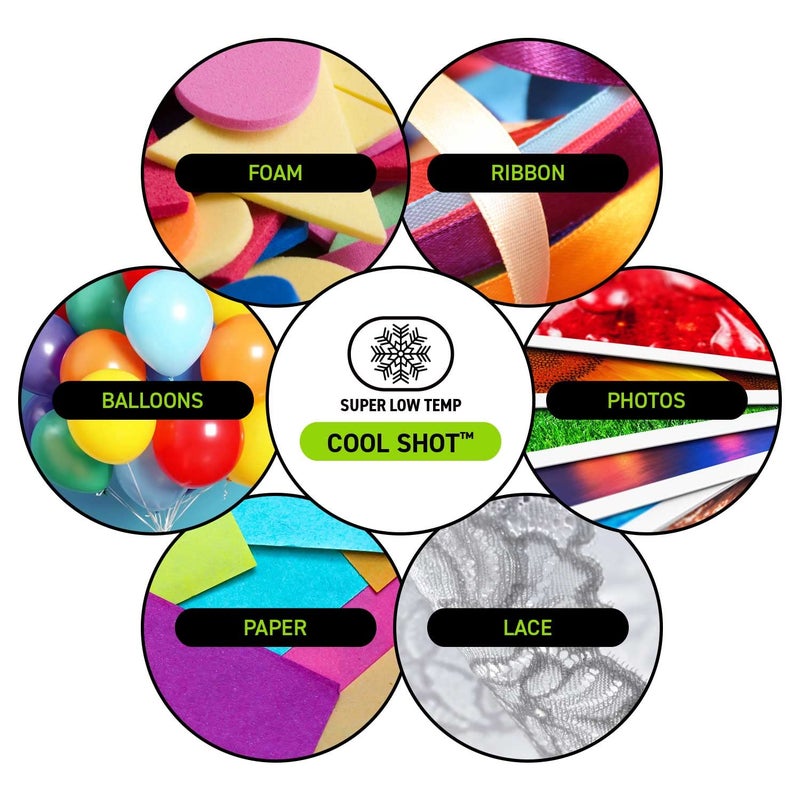 Surebonder "Cool Shot" Color Hot Glue Sticks for Ultra Low Temperature, Mini Size 4" - 15 Pack - Red, Orange, Yellow, Green, Blue - Made in USA (CS-15VC) - Image 4