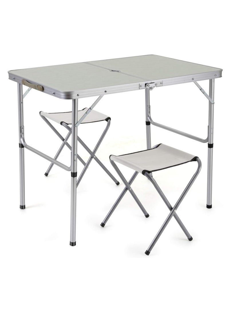 DubaiGallery طاولة تخييم قابلة للطي خارجية من الألمنيوم طاولة شواء طاولة تخييم طاولة نزهة قابلة للطي كراسي وألوان خفيفة من الحلوى - Image 2